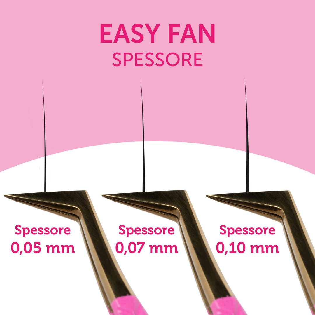 Extension Ciglia Professionali Easy Fan - Flower - Ciglia Finte - Curvatura C/D/D+/L - Spessore 0,05/0,07/0,10mm - Lunghezza 8/15mm