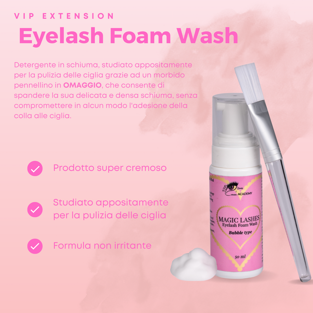 Eyelash Shampoo Detergente Foam per Pulizia Ciglia 50 ml - MicroBrush Incluso