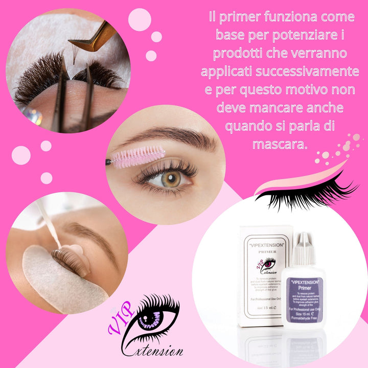 Primer Ciglia Professionale Pre-Trattamento Extension Ciglia, Laminazione Ciglia - Base Trasparente per Mascara - Rimuove e Sgrassa Facilmente le Ciglia dal loro stato oleoso naturale